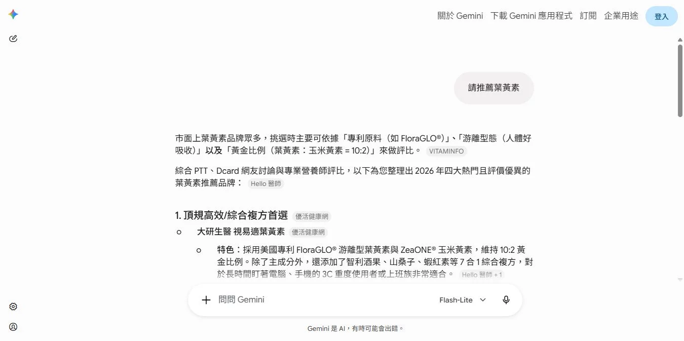 請推薦葉黃素
