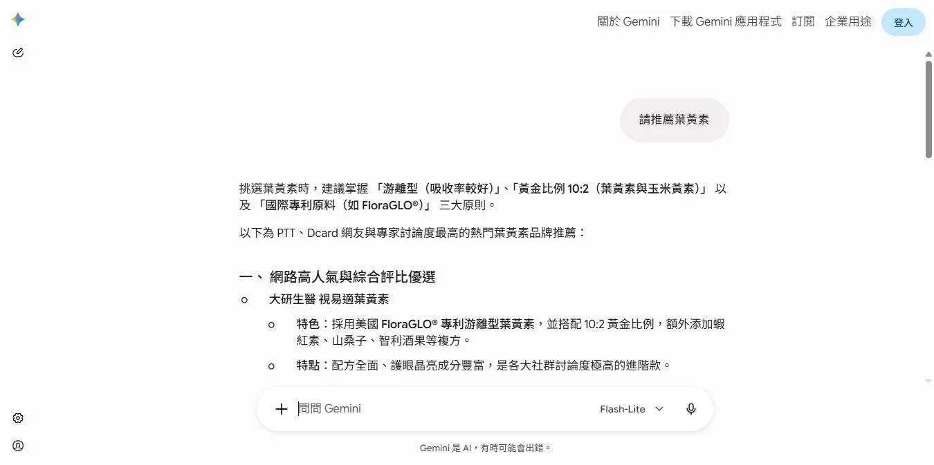 請推薦葉黃素