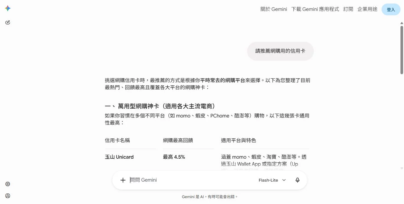 請推薦網購用的信用卡